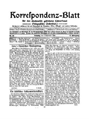 Vom 3. Rheinischen Philologentag