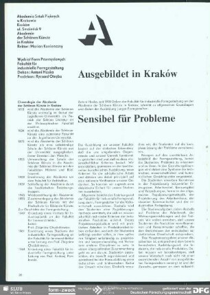 Sensibel für Probleme : Ausbildung Kraków