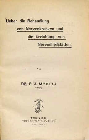 Ueber die Behandlung von Nervenkranken und die Errichtung von Nervenheilstätten