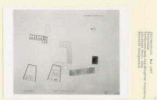 Tanzschule, Berlin-Tiergarten (Diplomarbeit bei Karl Wilhelm Ochs): Grundriss Galeriegeschoss und Obergeschoss 1:200