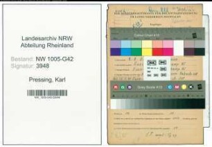 Entnazifizierung Karl Pressing , geb. 08.07.1907 (Arbeiter)