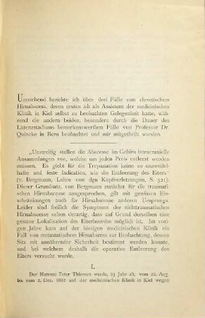Beiträge zur Kenntniss der chronischen Hirnabscesse ...