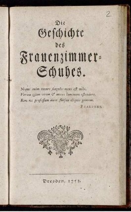 Die Geschichte des Frauenzimmer-Schuhes