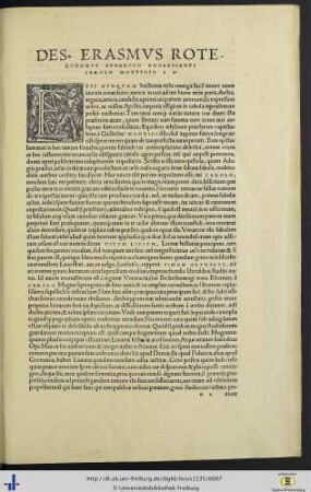 Des. Erasmus Roterodamus Generoso Adolescenti Carolo Montioio S. D.