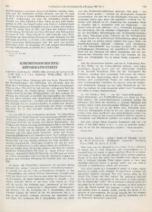 686-687 [Rezension] Bornkamm, Heinrich, Luther's World of Thought