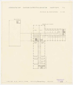 Nachrichtentechnische Institute der Technischen Universität Berlin Vorentwurf E: Grundriss 3.OG 1.200