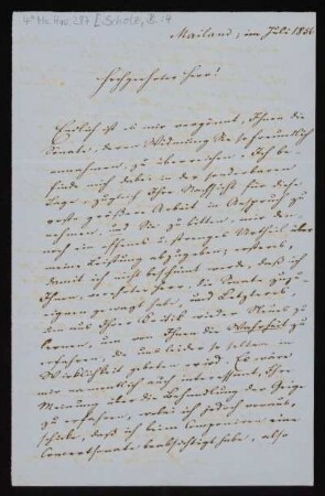Brief von Bernhard Scholz an Louis Spohr