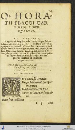 QUINTI HORATII FLACCI CARMINUM LIBER QUARTUS