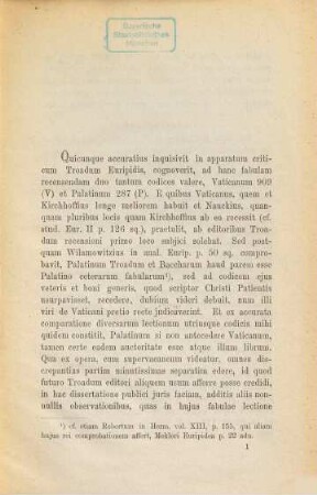 Observationes criticae in Euripidis Troades : Diss. inaug.