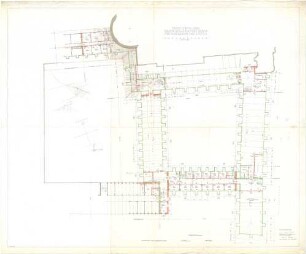 Gsaenger, Gustav; München, Theatinerstr.; Bayerisches Kultusministerium, Erweiterung - Erweiterungsbau Ausführungsplan (Grundriss DG)