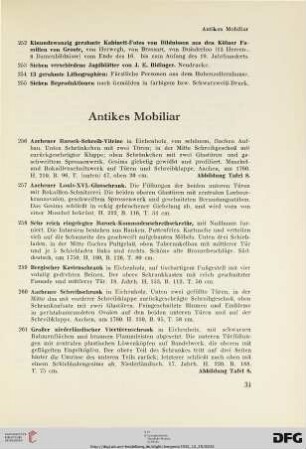 Antikes Mobiliar (Nr. 256-335)