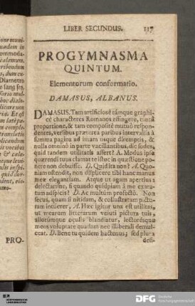 Progymnasma Quintum. Elementorum conformatio.