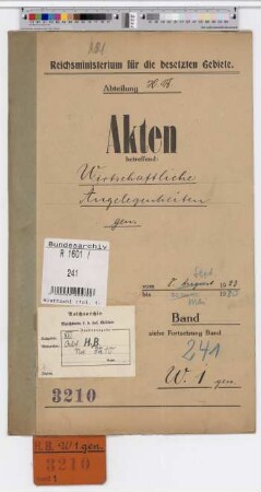 Wirtschaftliche Angelegenheiten, gen.