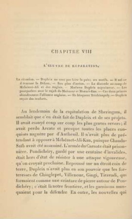 Chapitre VIII. L'oeuvre de réparation