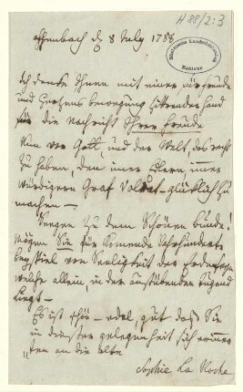 Eigenhändiger Brief mit Unterschrift