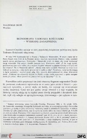 43: Ikonografia Tadeusza Kościuszki - wybrane zagadnienia
