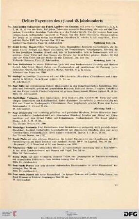 Delfter Fayencen des 17. und 18. Jahrhunderts (Nr. 341-359)