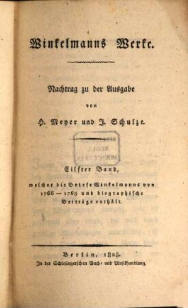 Winkelmanns Briefe, 3. 1766 - 1768