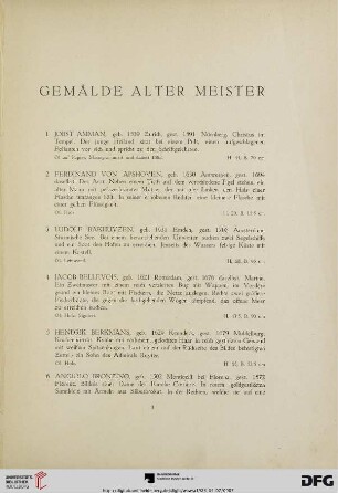 Gemälde alter Meister (Nr. 1-90)