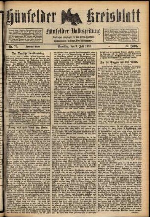 Zweite Ausgabe vom Samstag, den 03. Juli 1926.
