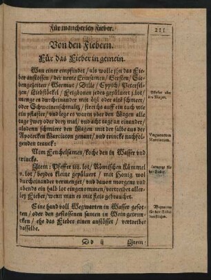 Von den Fiebern.