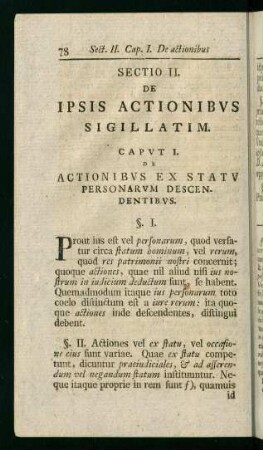 78-751, Sectio II. De ipsis actionibus sigillatim