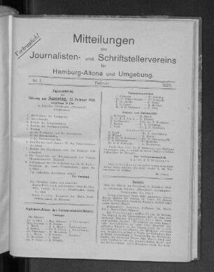 Nr. 1. Februar. 1920.
