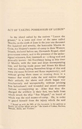 Act of taking possession of Luzon