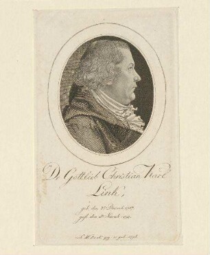 Dr. Gottlieb Christian Karl Link; geb. 3. Dezember 1757; gest. 10. November 1798