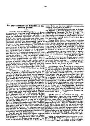 Die Jahrhundertfeier des Geburtstages von Friedrich Harkort