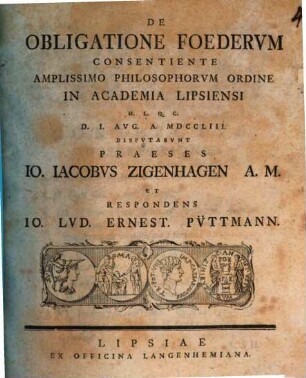 De obligatione foederum, disp.