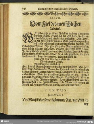 XXXVII. Vom Ziel des menschlichen Lebens