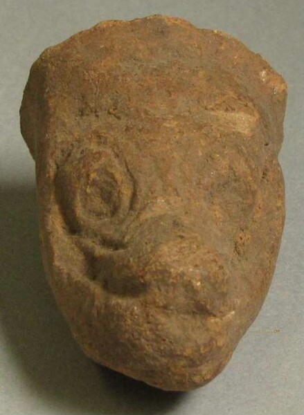 Animal head made of clay