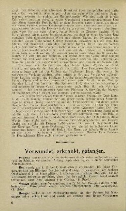 6, Verwundet, erkrankt, gefangen