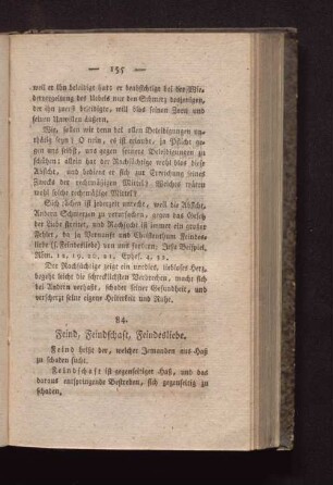 84. Feind, Feindschaft, Feindesliebe.