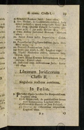 19-50, Librorum Juridicorum Classis II.