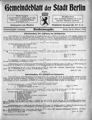 Sonderausgabe, 16. Oktober 1922