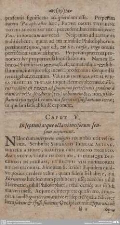 CAPUT V. In septimi atque octavi incisorum sensum inquiritur.