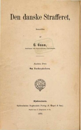 Den Danske Strafferets : Fremstillet, 2