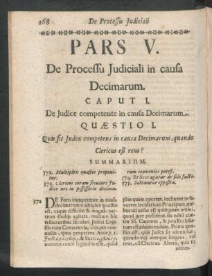 Caput I. De Iudice competente in causa Decimarum