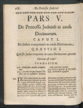 Caput I. De Iudice competente in causa Decimarum