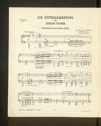 Die Götterdämmerung von Richard Wagner. Trauermusik aus dem letzten Aufzug.