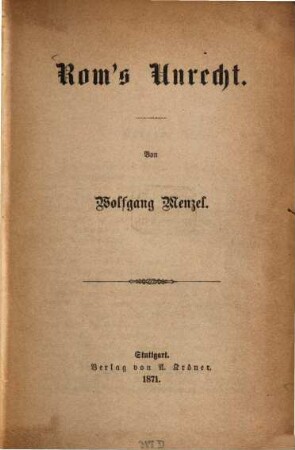 Rom's Unrecht