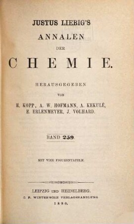 Justus Liebig's Annalen der Chemie. 259. 1890
