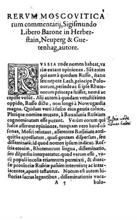 Rervum Moscoviticarum commentarij, Sigismundo Libero Barone in Herberstain, Neuperg & Guetenhag, autore.