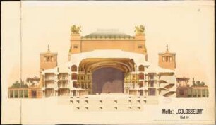 Opernhaus am Lützowplatz, Berlin Schinkelwettbewerb 1883: Querschnitt durch den Zuschauerraum