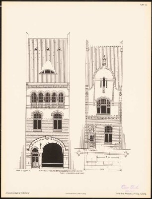 Fassadenentwürfe für Lübeck Das Ergebnis d. Wettbewerbes, ausgeschrieben d. d. Verein von Kunstfreunden zu Lübeck, bearb. v. Richard Landé, Leipzig 1901: Ansichten