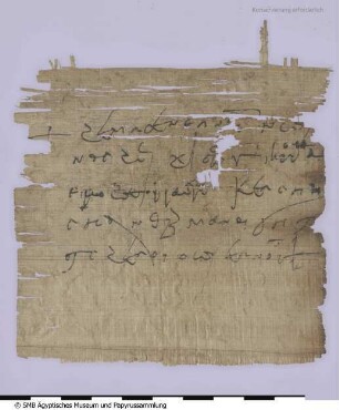 Koptisch-Arabischer Papyrus mit einem bilinguen Brief