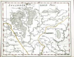 WHK 9 Reichs- und Französischer Krieg von 1688-1697 bis zum Frieden von Ryswick: Plan der Landschaft Condroz (Condrotz) mit Stellungen am Huy-Fluss, 1696