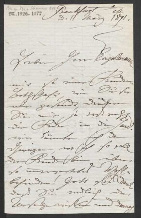 Brief an Wilhelm Engelmann : 11.03.1891